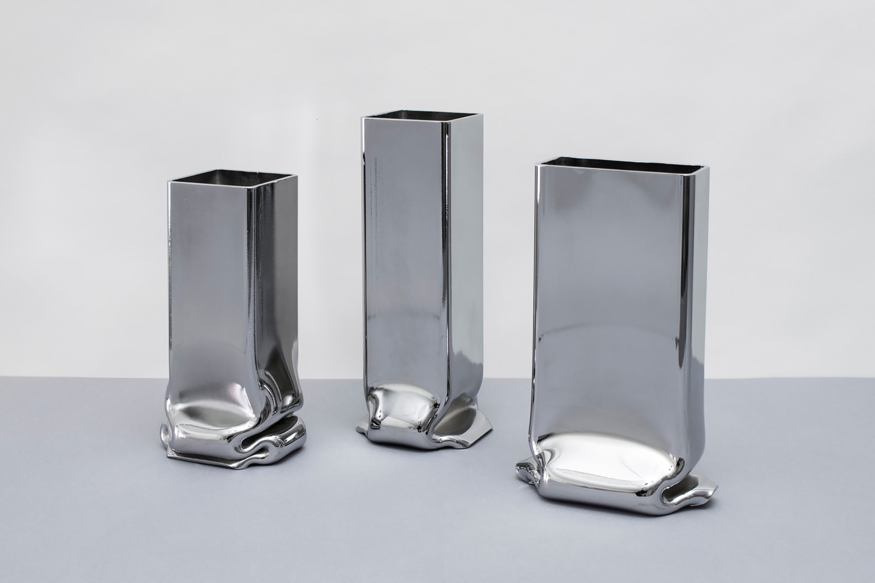Tim Teven, Stačiakampė Vaza, chromuota / Vase Rectangular, Chrome, Vaza / vase