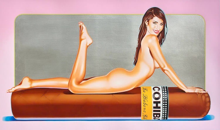 Mel Ramos, Hav-A-Havana #9 (Platinum), 2014