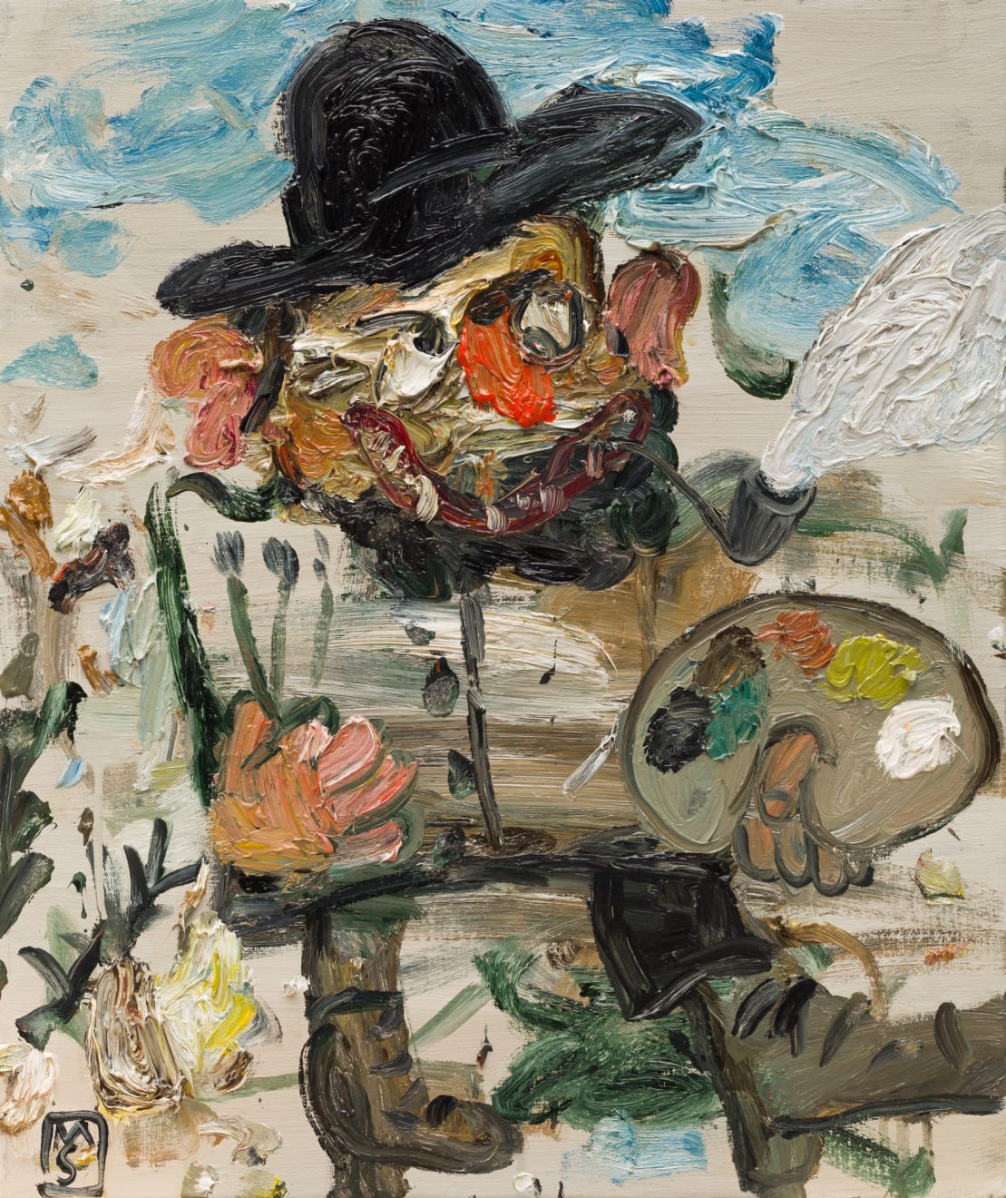 Matías Sánchez, Pintor con paleta, 2024