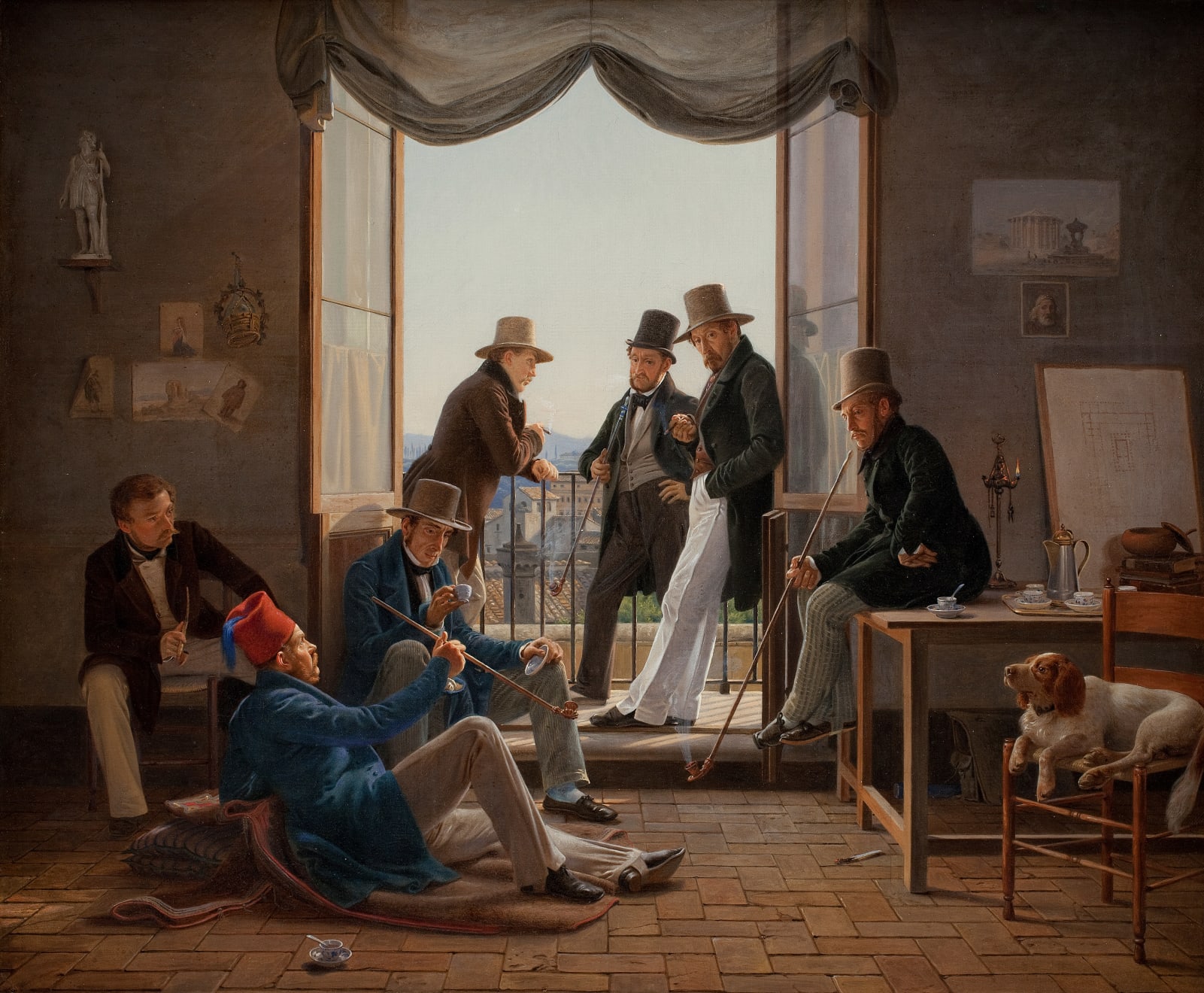 Constantin Hansen, A Group of Danish Artists in Rome, 1837