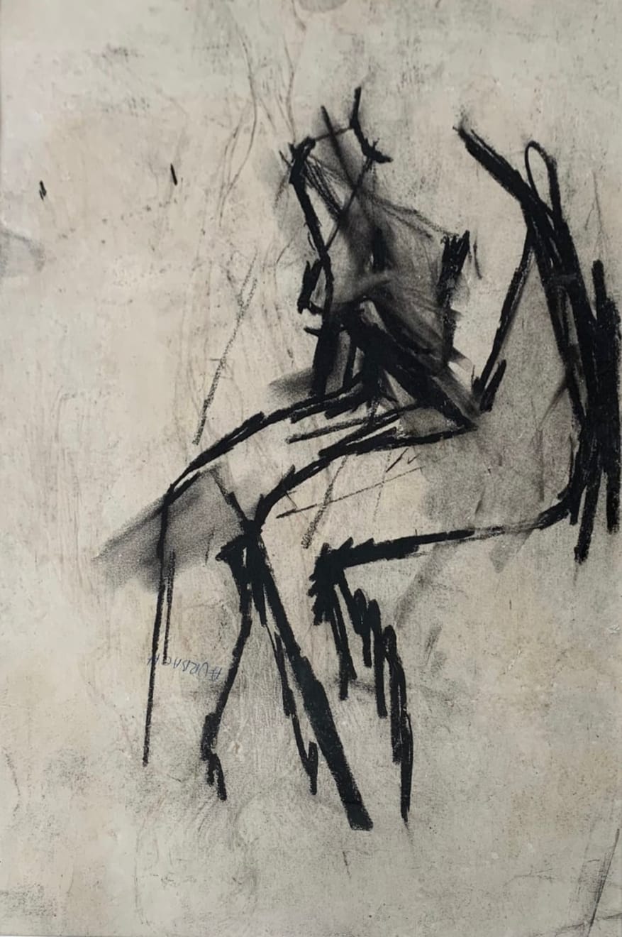 Frank Auerbach, Nude Standing (with drawing on the verso), 1954