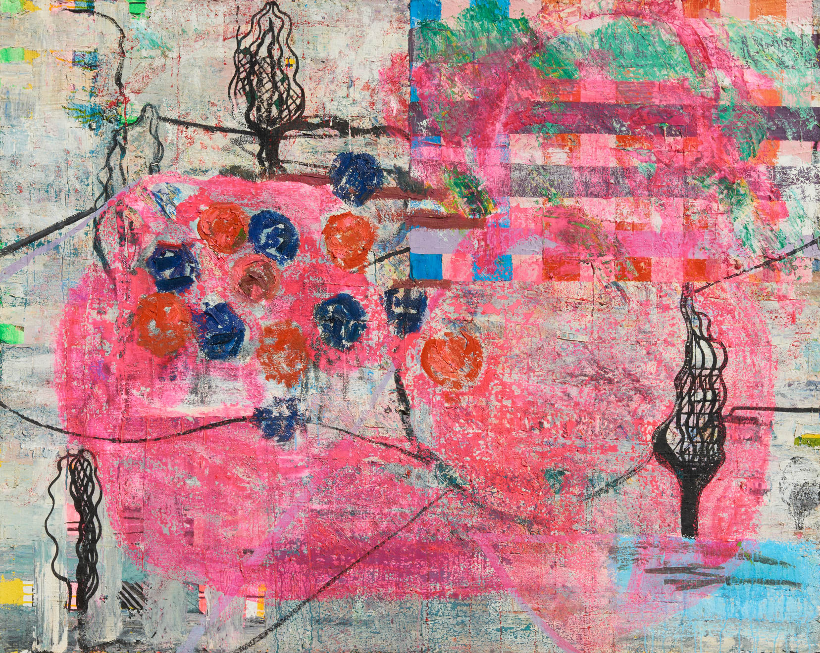 Qwon Sunwang, 분홍테이블과 미니어쳐 Pink table & miniatures, 2007