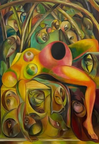 Daebie Kim, Woman on a Table, 2024