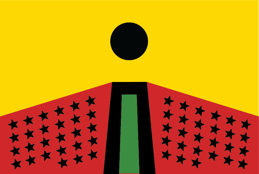 Larry Achiampong, PAN AFRICAN FLAG FOR THE RELIC TRAVELLERS’ ALLIANCE, 2018