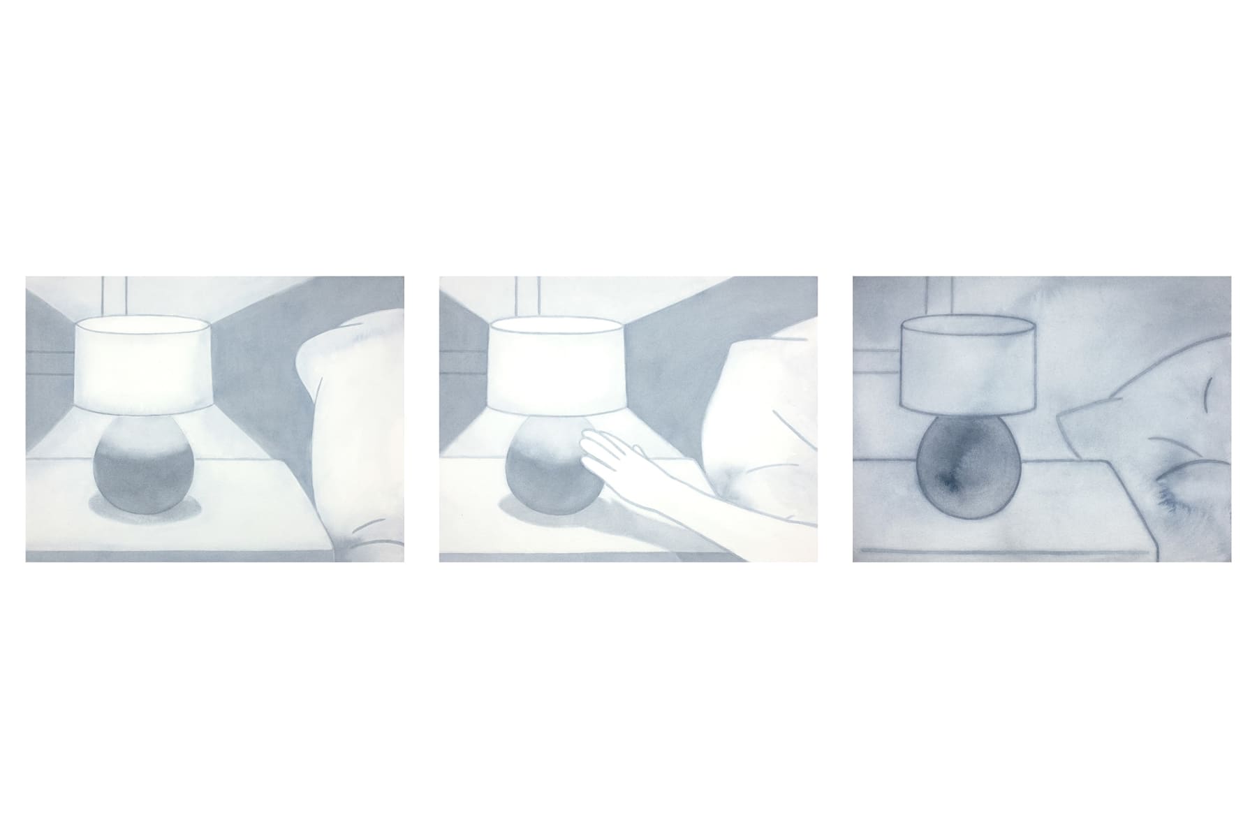 Li Xia (绿李 Lilou Oh Yeah), Turn off the light (Triptych), 2022