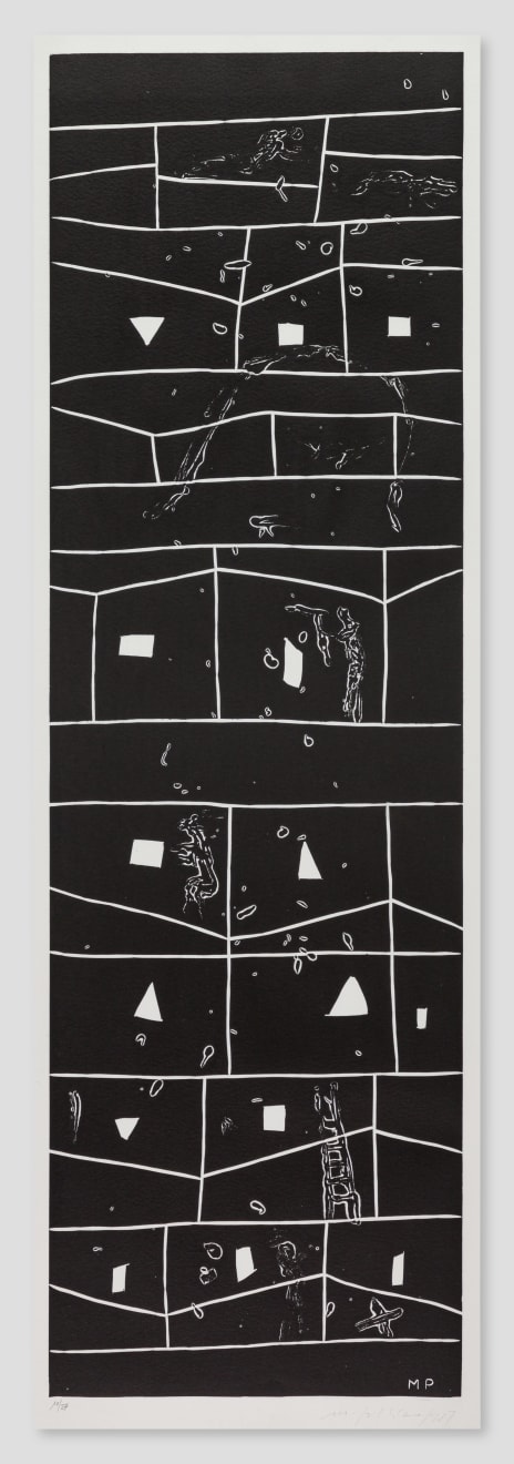 Mimmo Paladino, Atlantico V (Rectangular Grid with Figures), 1987