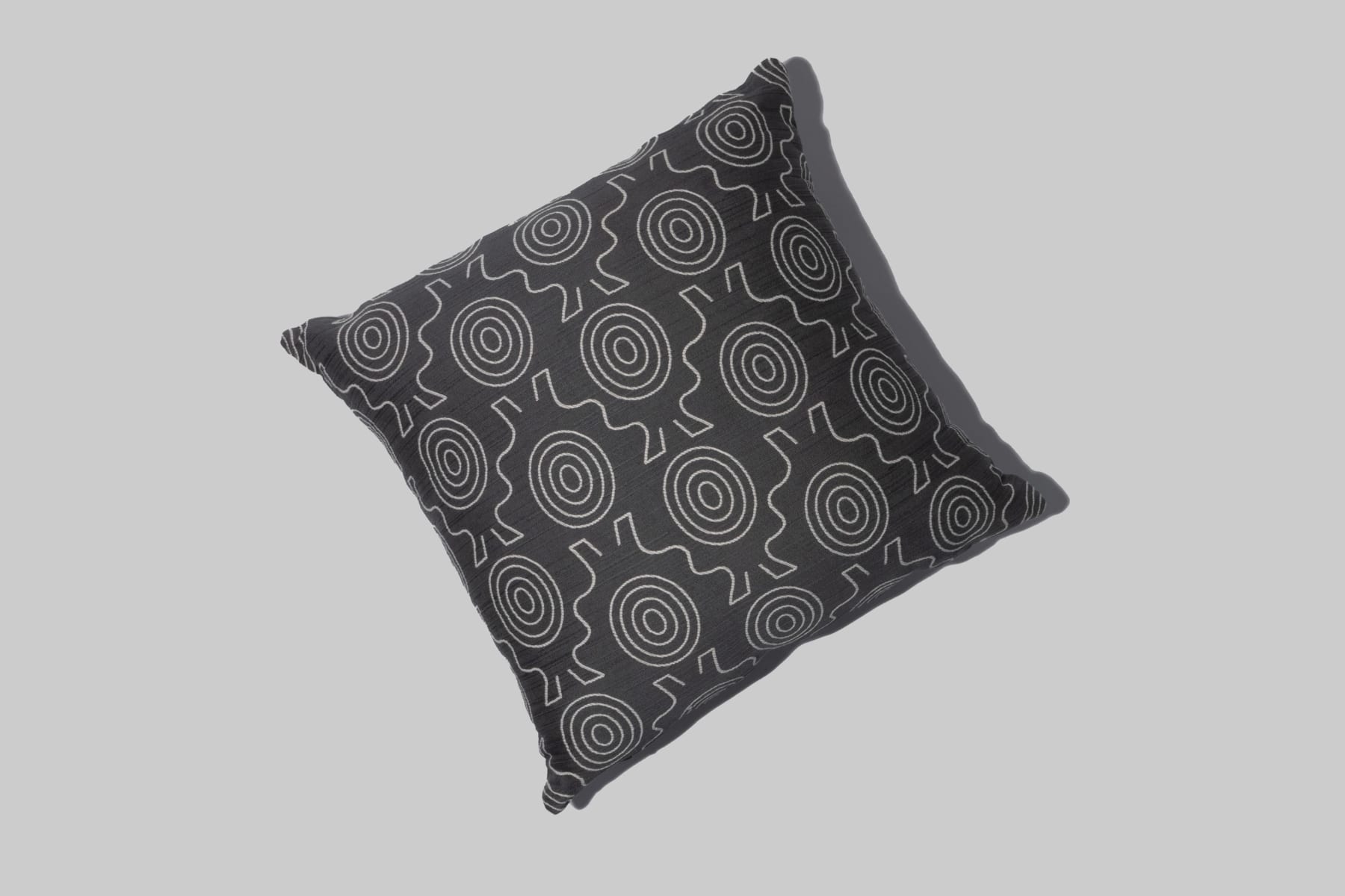 Mahota Textiles, Mahli (Wind) Large Pillow - Charcoal