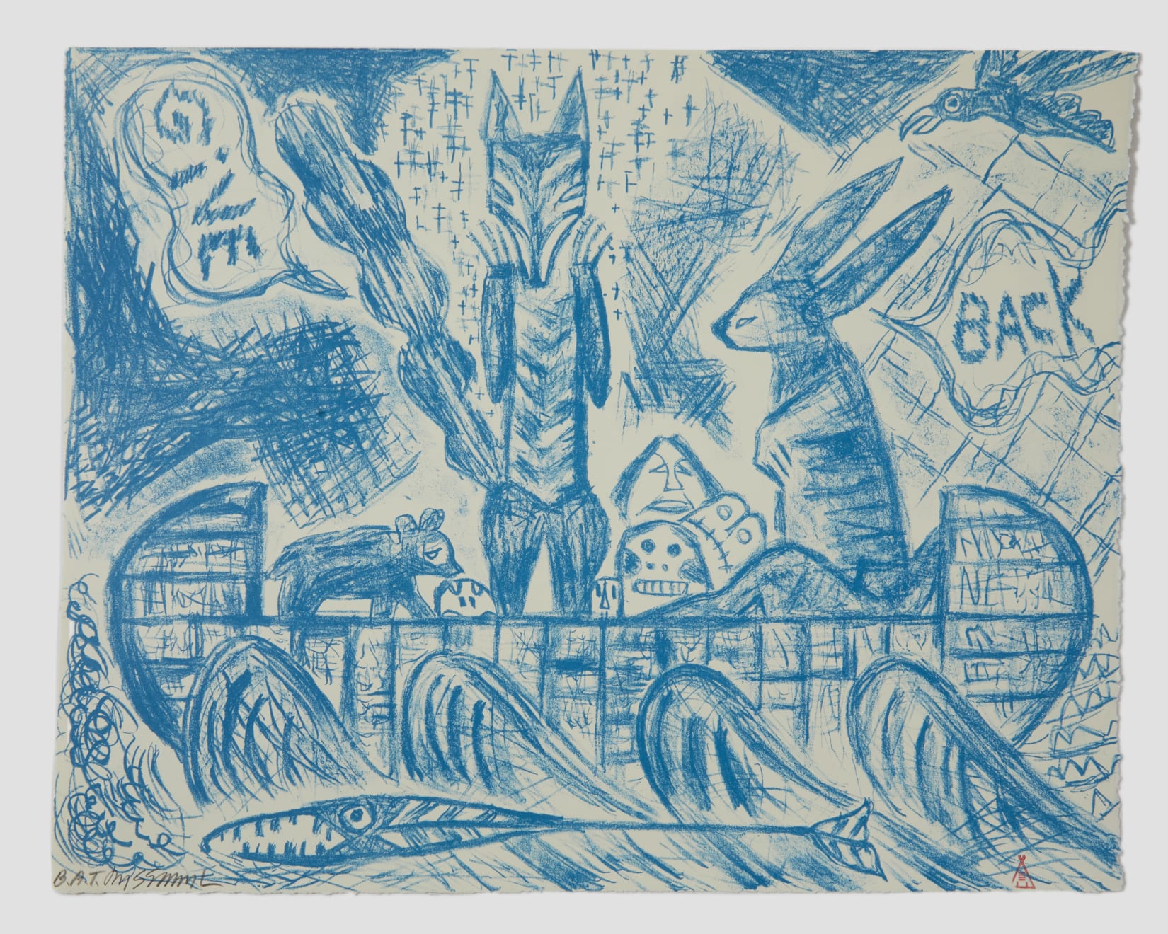Jaune Quick-To-See Smith, Untitled (Blue), 2022