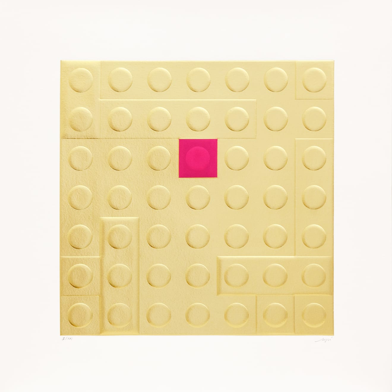 Matteo Negri, L'EgoMondrian, 2016, 50x50cm, calcographic print on cotton paper