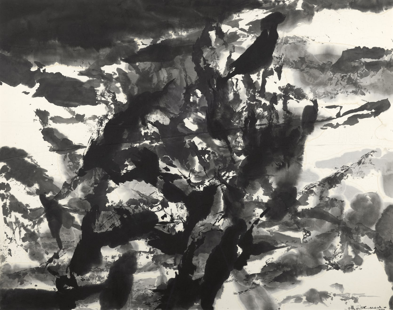ZAO WOU-KI (1920-2013) Untitled 2000 Ink on paper 75 x 94 cm Signed and dated lower right