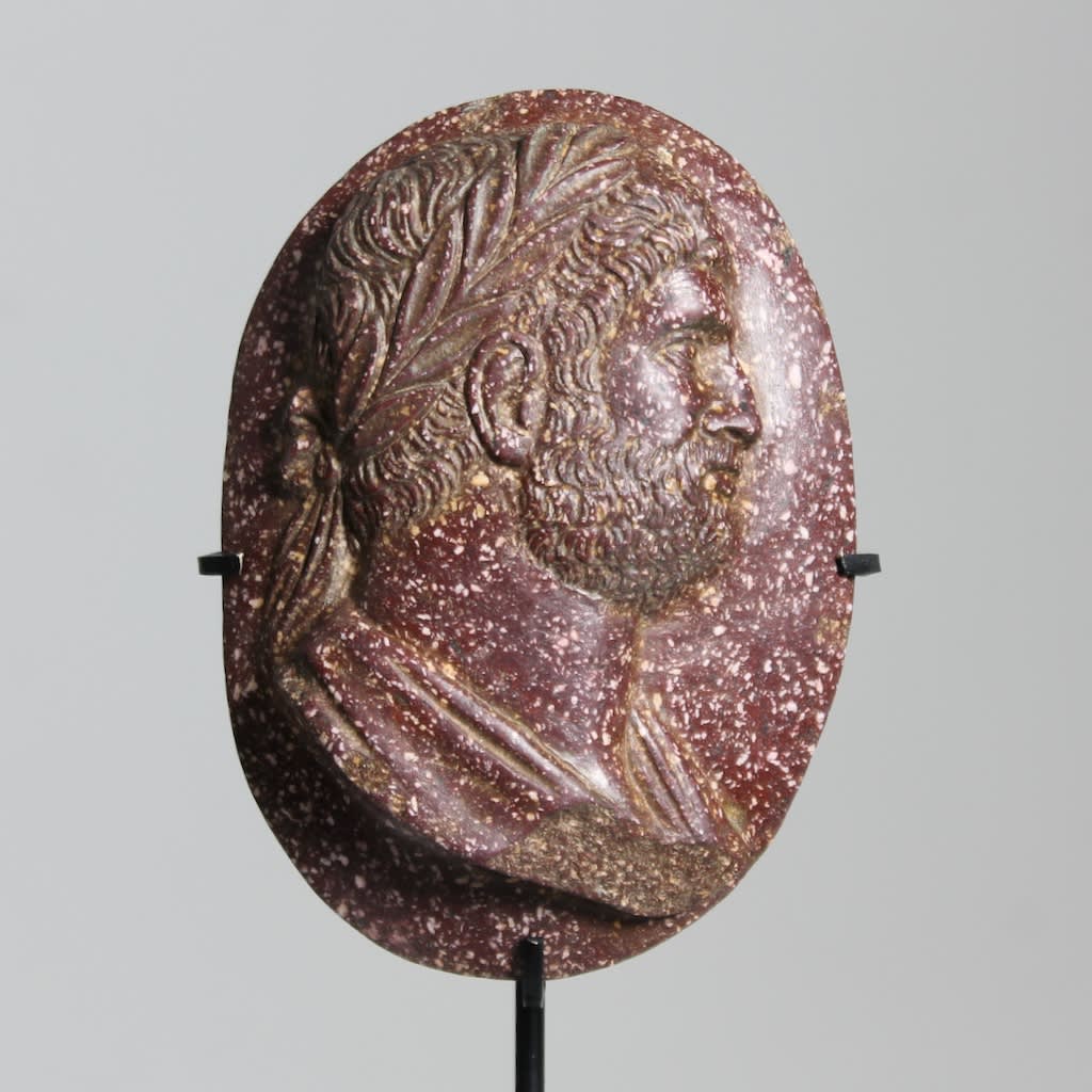 Grand Tour Porphyry Marble Medallion Of Emperor Hadrian ( sold )