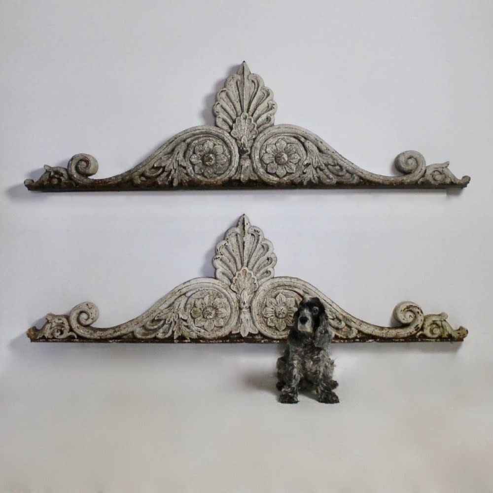 Pair Of Regency Cast Iron Pediment Over Doors ( sold )