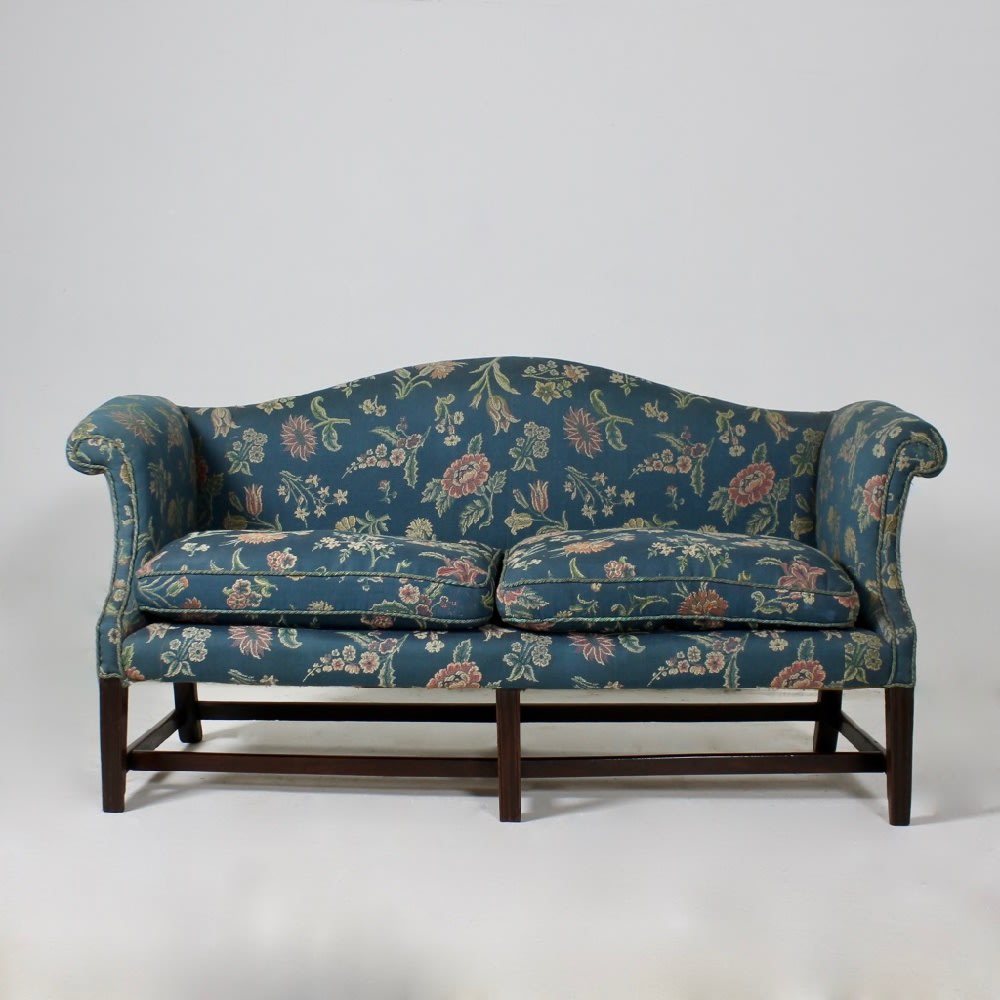Antique camel outlet back sofa