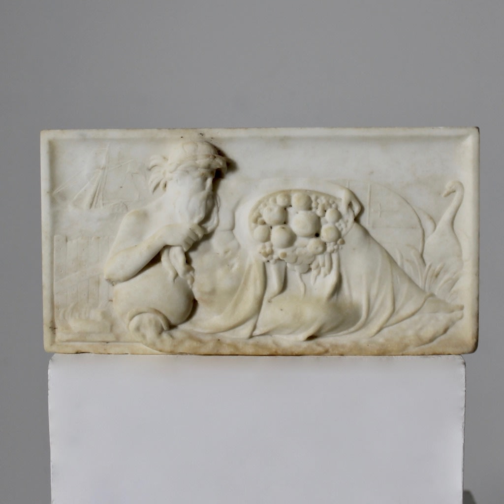 George III Carved Marble Fireplace Tablet Of Triton ( sold )