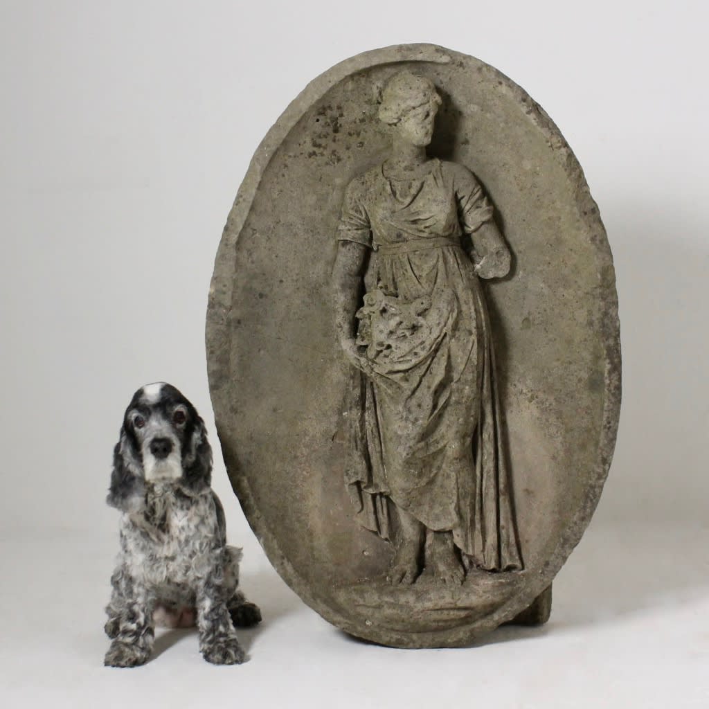 18th Century Carved Stone Niche Of Flora ( sold )