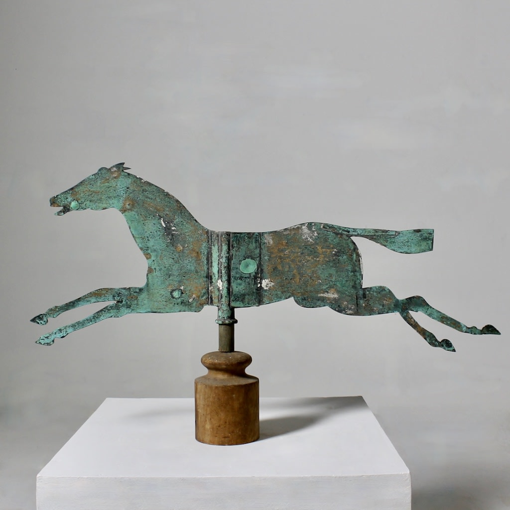 Early 20th Century Copper Weathervane Of A Running Horse ( sold )