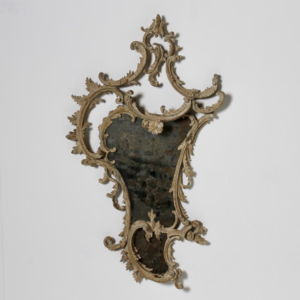 George III Carved Pine Rococo Mirror