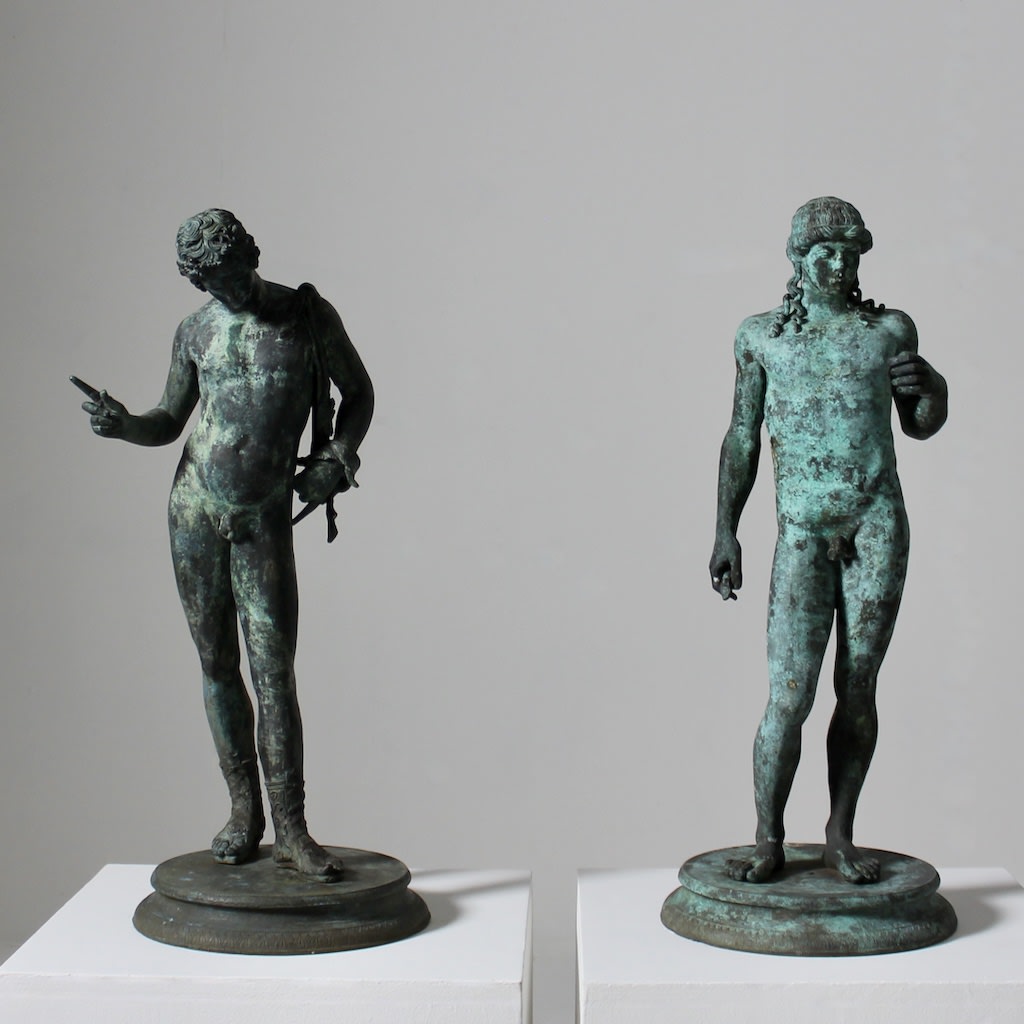 Pair Of Grand Tour Bronze Figures Of Dionysus And The Citharist Apollo ( sold )