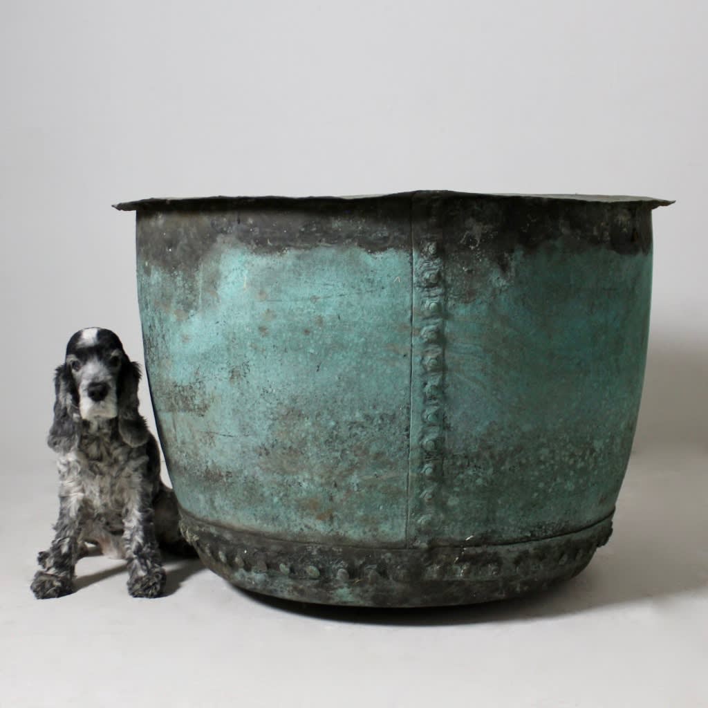 Very Large 19th Century Copper Planter / Log Bin ( sold )