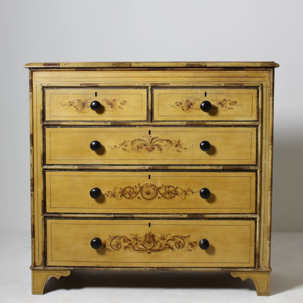 Fine Regency Faux Bamboo Chest Of Drawers ( sold )