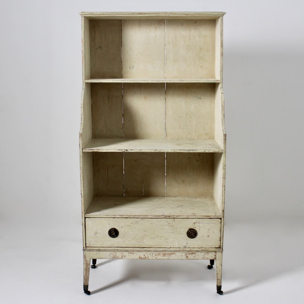 George III Original Painted Pine Waterfall Bookcase ( sold )