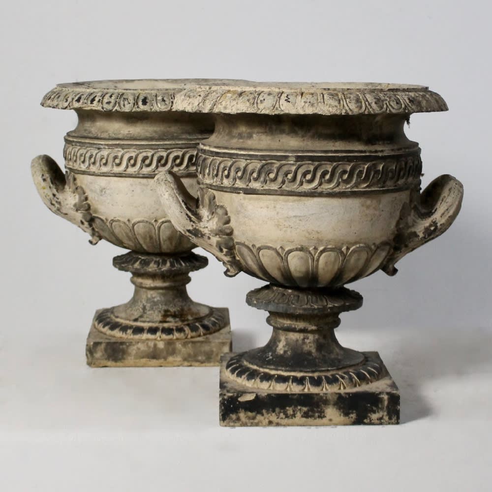 Pair Of Early 19th CenturyM H Blanchard Terracotta Garden Urns ( sold )