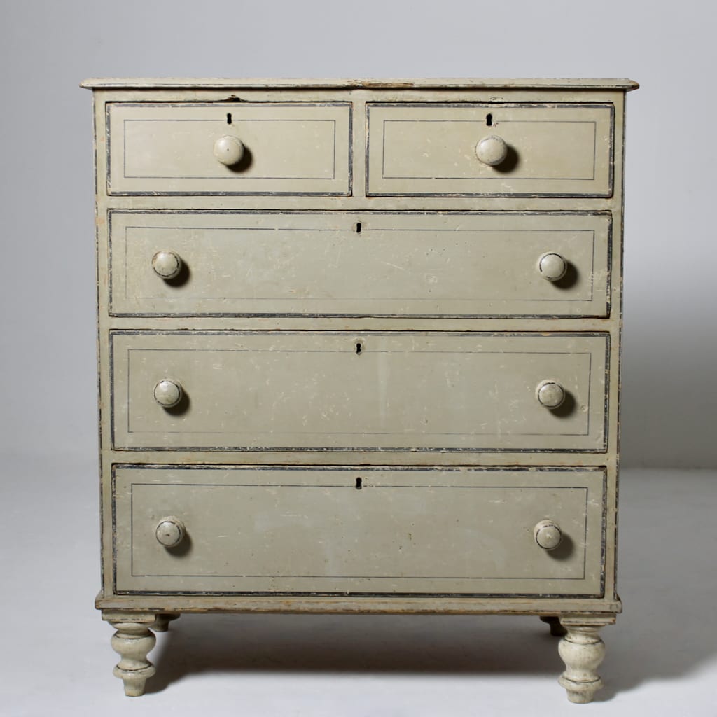 Early 19th Century Original Painted Chest Of Drawers From Holkham Hall ( sold )