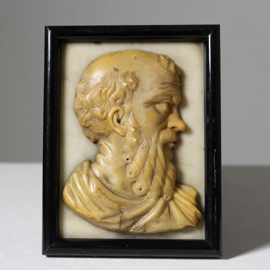 Early 19th Century Grand Tour Marble Tablet Of Socrates ( sold )