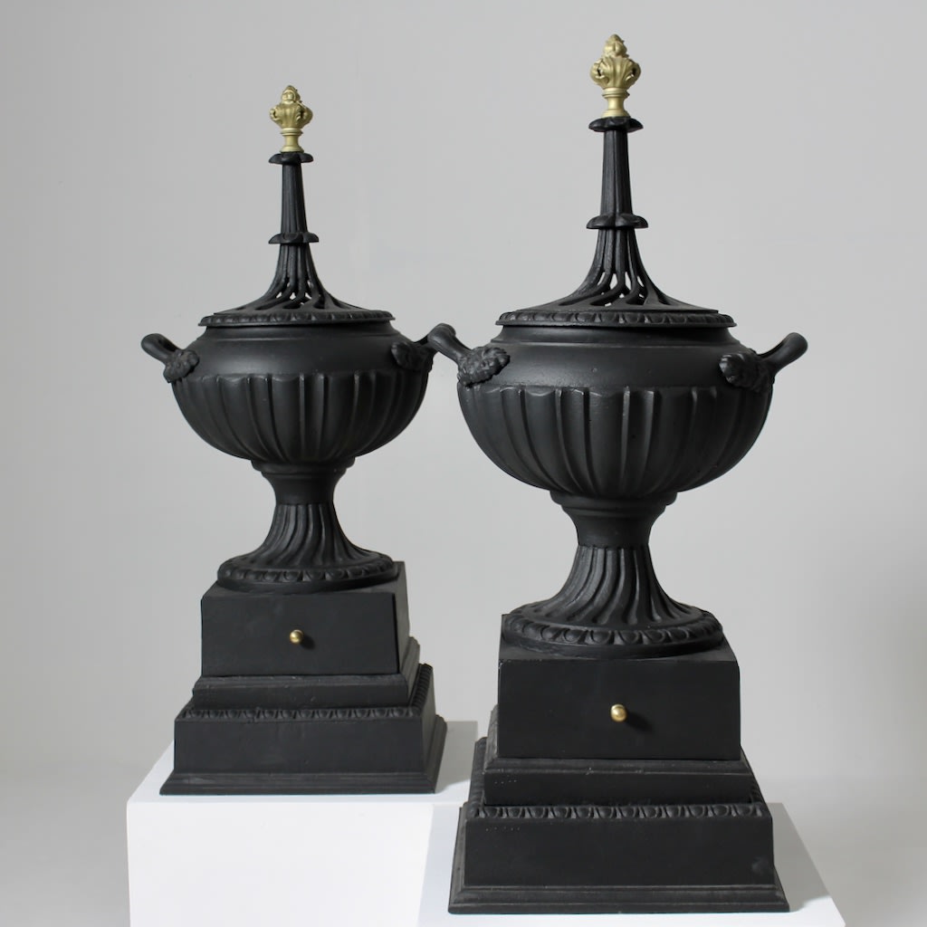 Pair Of George III Cast Iron And Brass Braziers