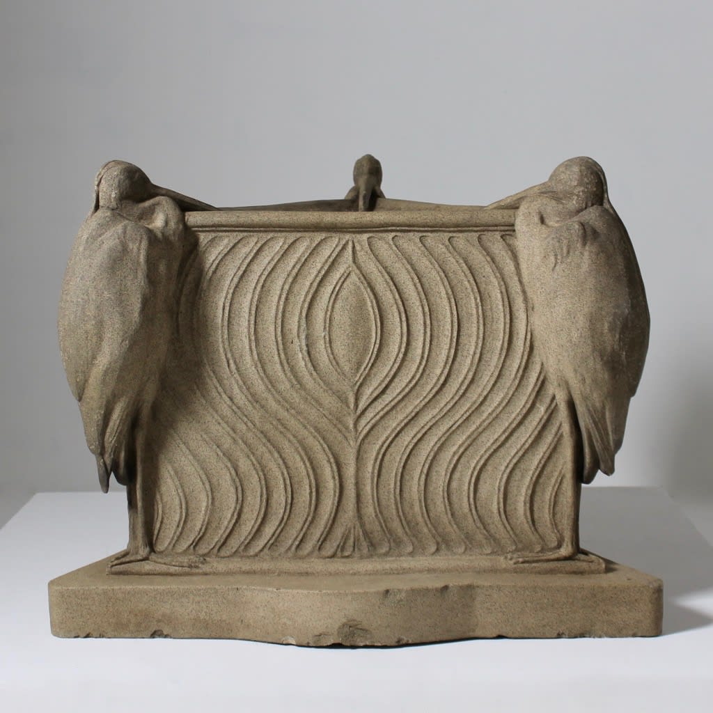 Early 20th Century Stoneware Birdbath By Ottillie Maclaren Wallace ( sold )