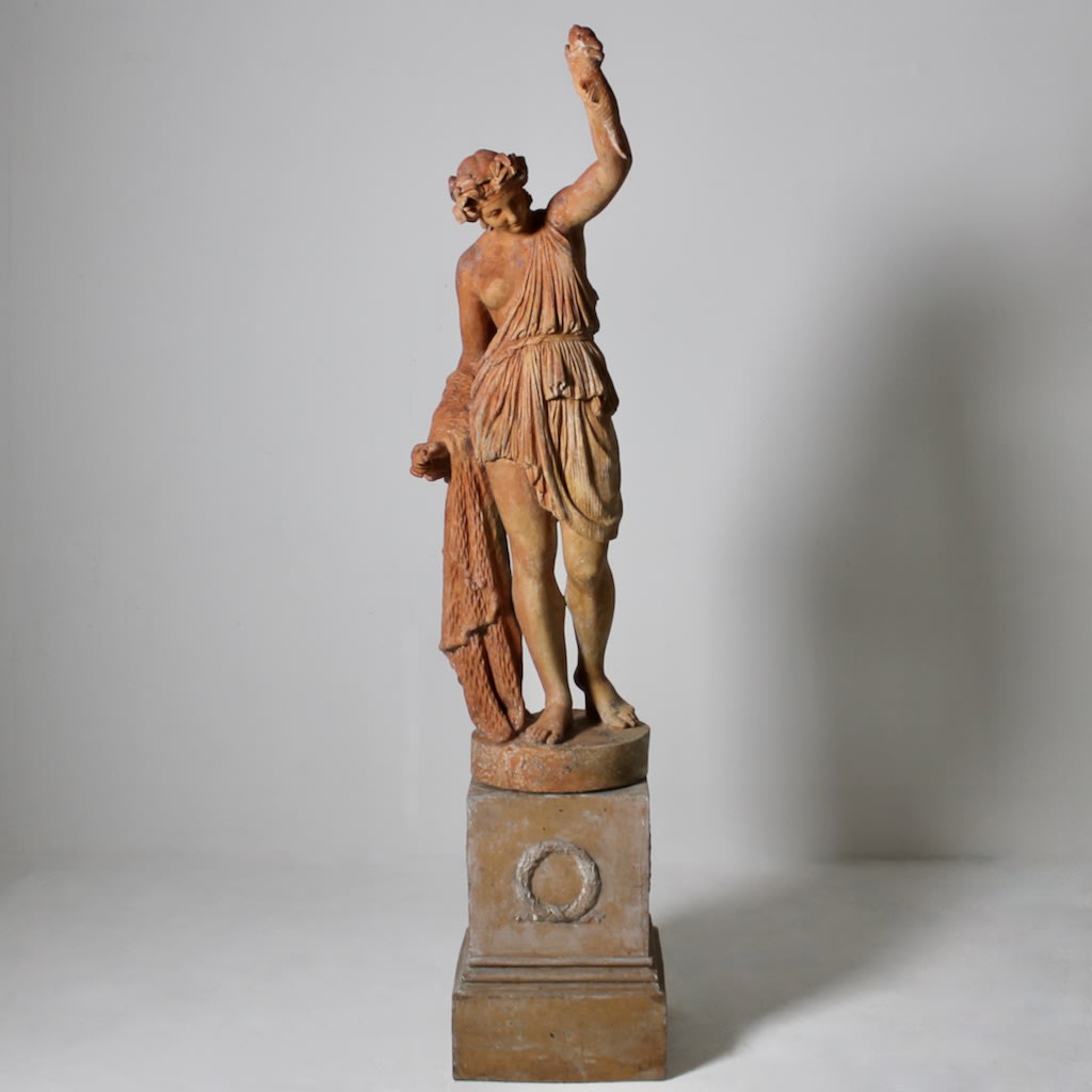 John Mathews Terracotta Figure On Pedestal Of The Huntress