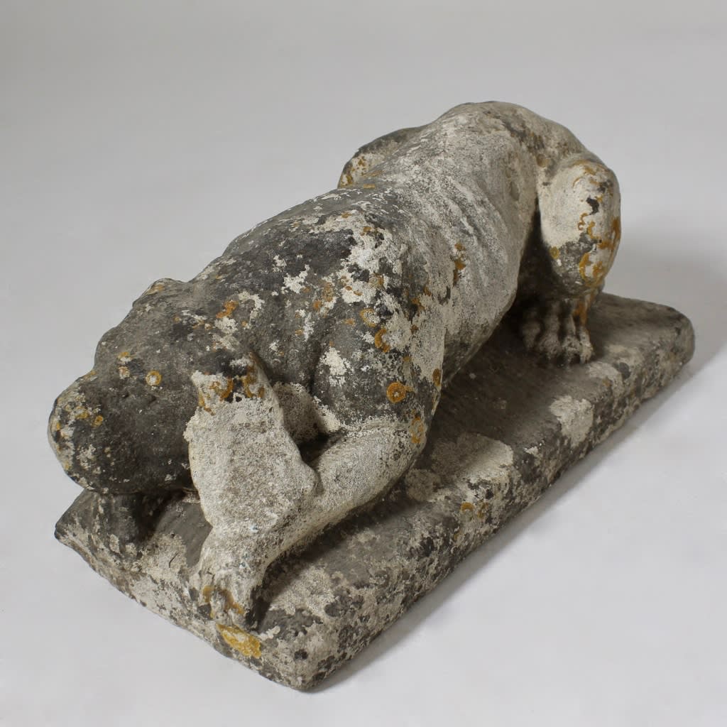 Early 18th Century Carving Of A Young Hound ( sold )