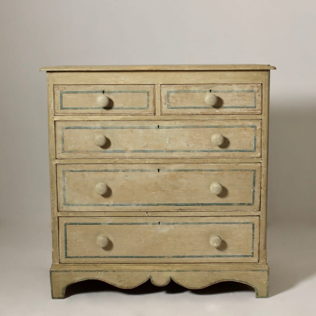 Early 19th Century Original Painted Pine chest Of Drawers ( sold )