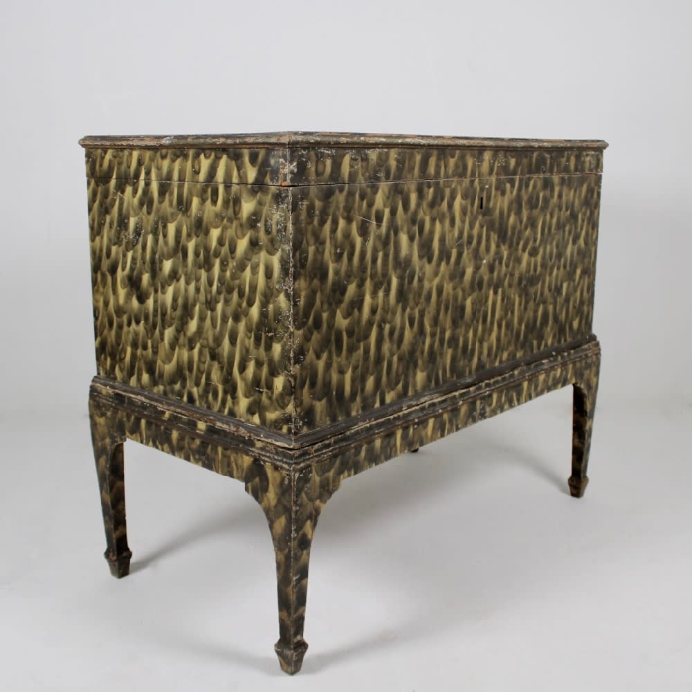 18th Century American Country House Original Painted Chest On Stand ( sold )