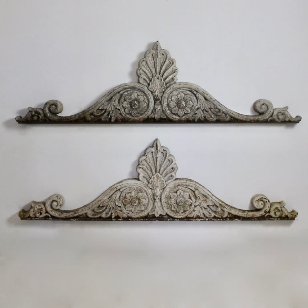 Pair Of Regency Cast Iron Pediment Over Doors ( sold )