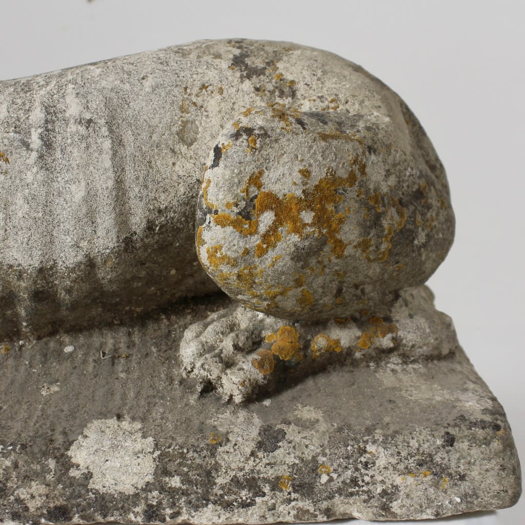 Early 18th Century Carving Of A Young Hound ( sold )