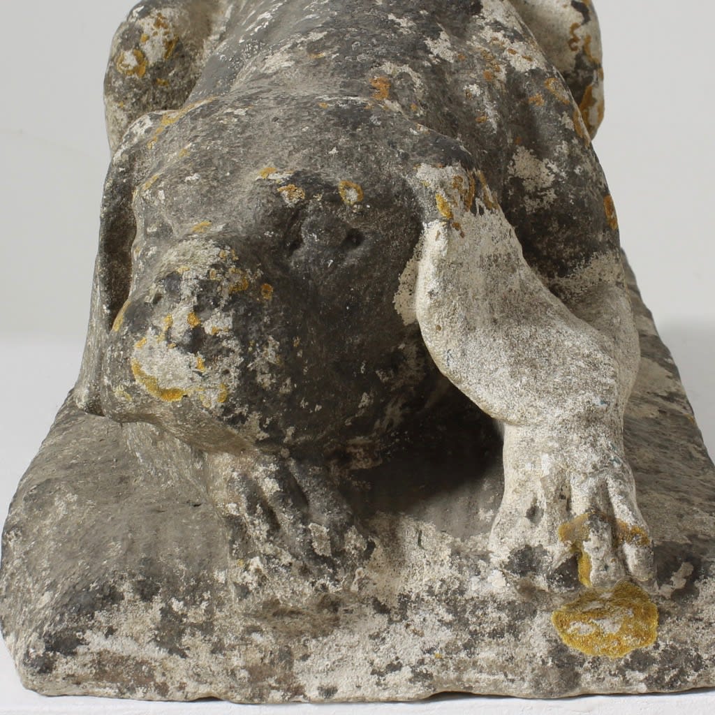 Early 18th Century Carving Of A Young Hound ( sold )