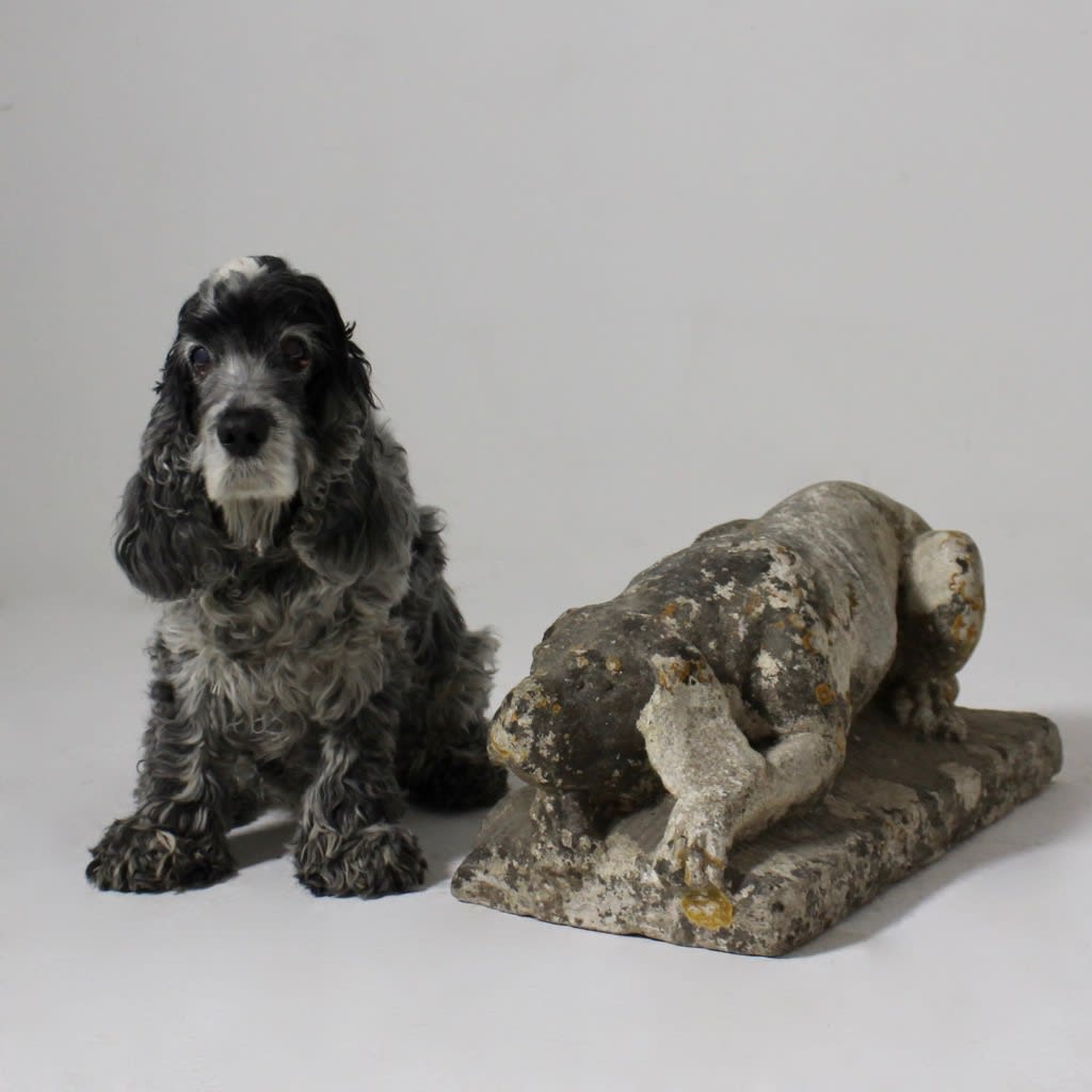 Early 18th Century Carving Of A Young Hound ( sold )