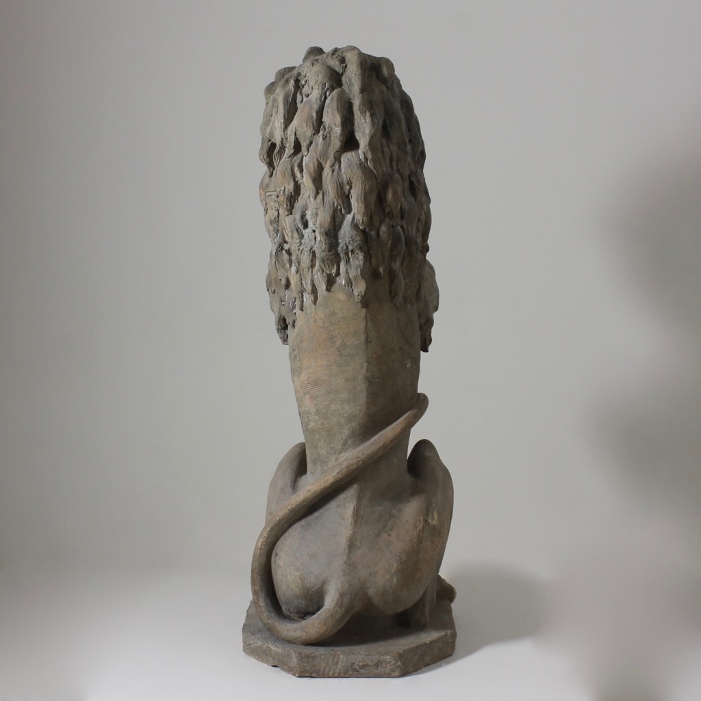 19th Century Figure Of A Sejant-Rampant Lion ( sold )