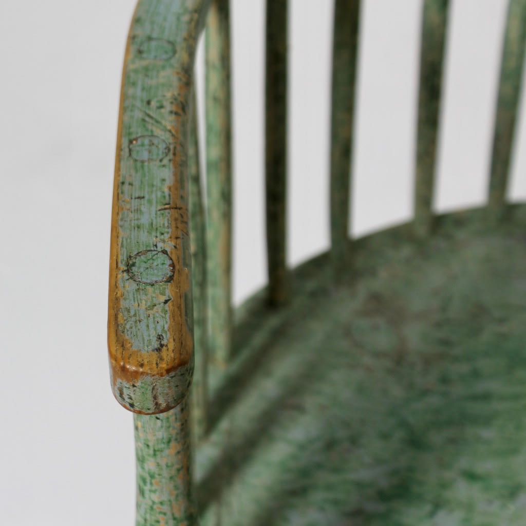 18th Century Welsh Comb Back Armchair In Original Paint ( sold )