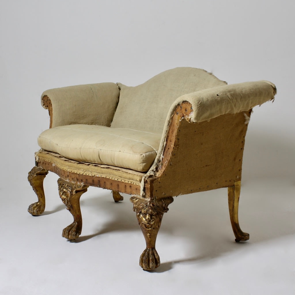 George II Revival Camel Back Gilt Wood Sofa ( sold )