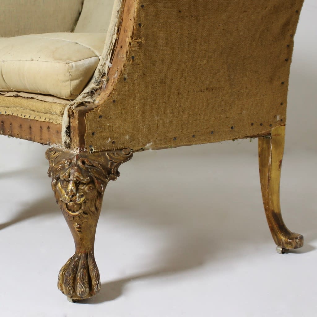 George II Revival Camel Back Gilt Wood Sofa ( sold )
