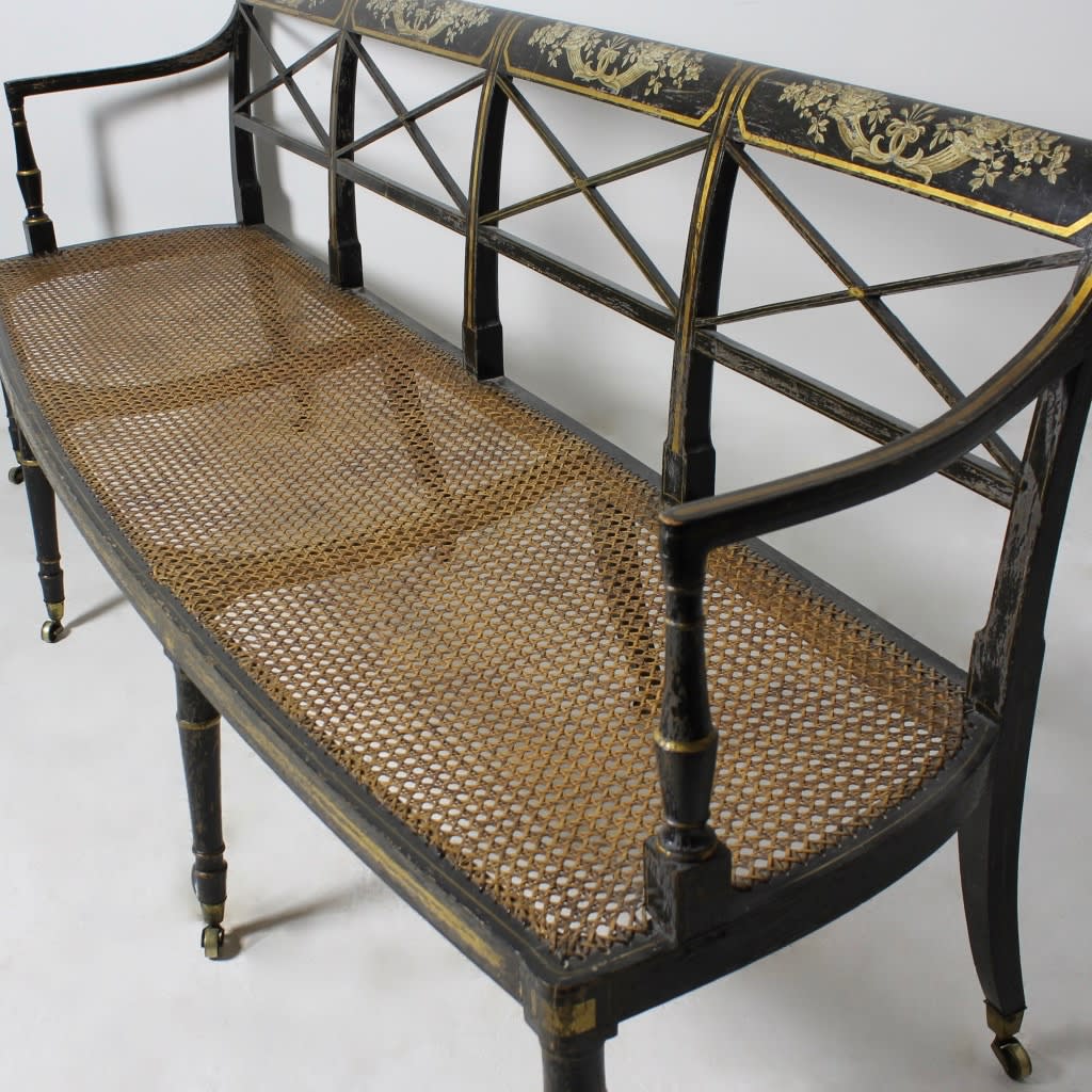 George III Original Painted And Decorated Chair Back Sofa ( sold )