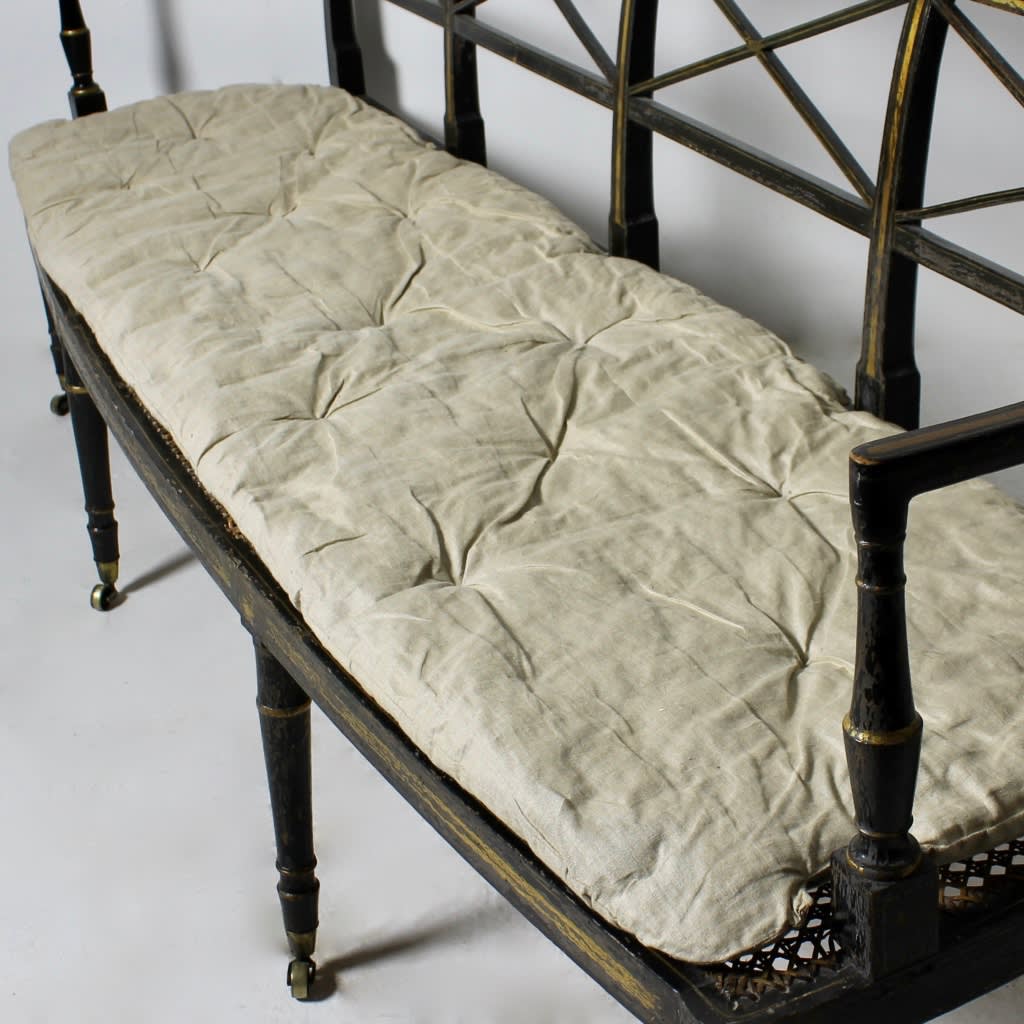 George III Original Painted And Decorated Chair Back Sofa ( sold )