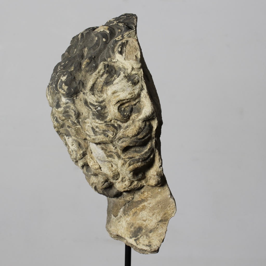 Life Size 18th Century Carved Stone Head Of George III ( sold )