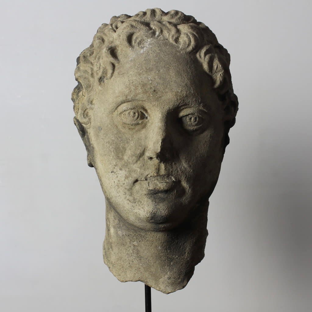 Life Size 18th Century Carved Stone Head Of George III ( sold )