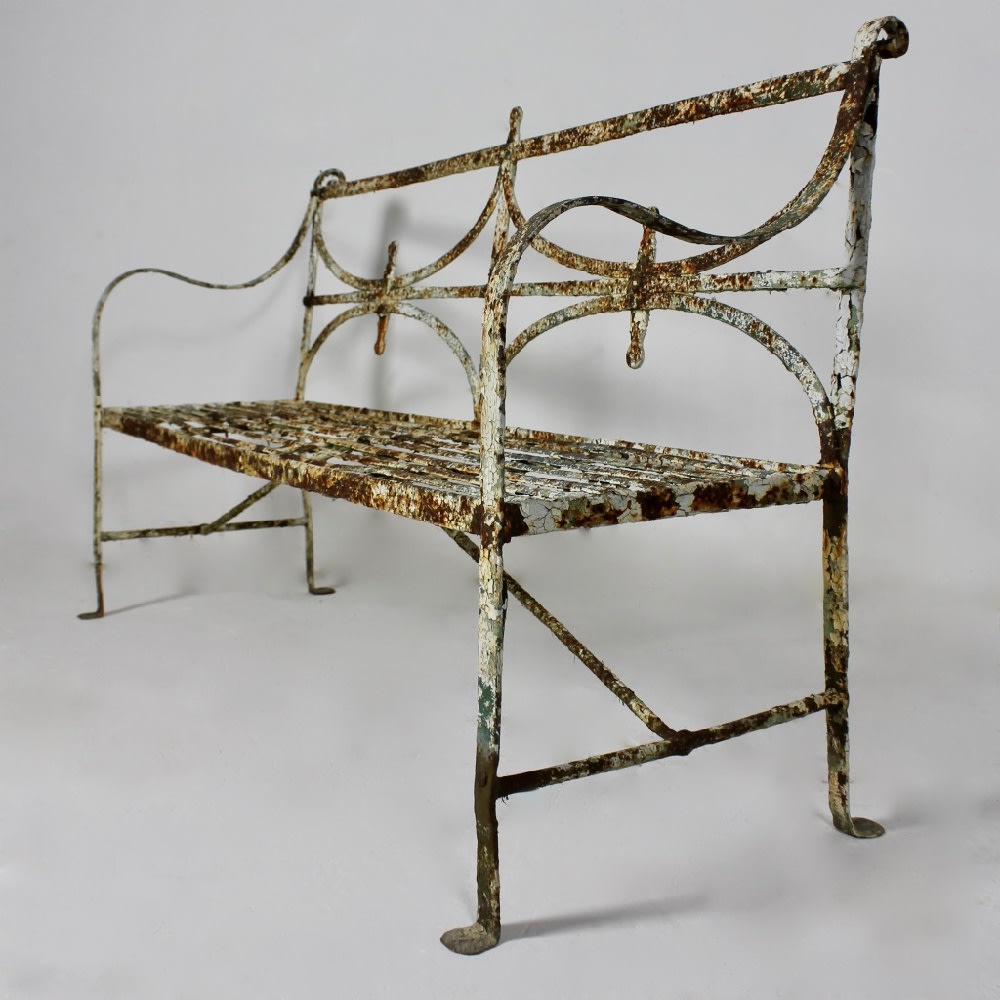 English Regency Iron Garden Bench ( sold )