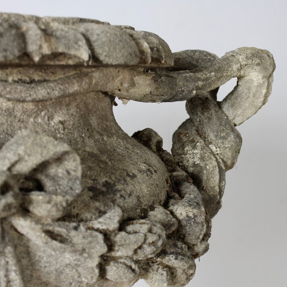 Pair Of 18th Century Carved Bath Stone Garden Urns ( sold )