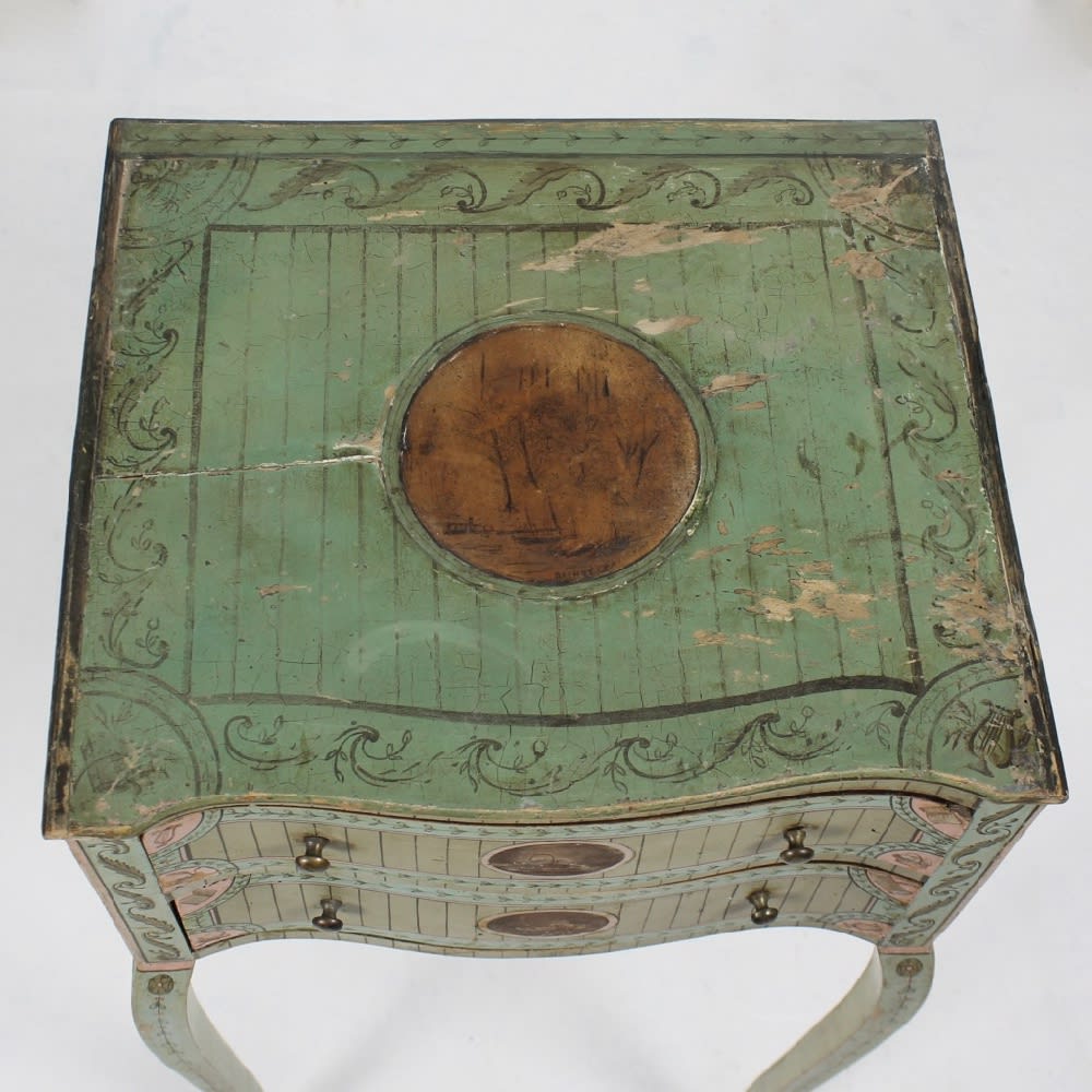 George III Serpentine Original Painted Occasional Table ( sold )