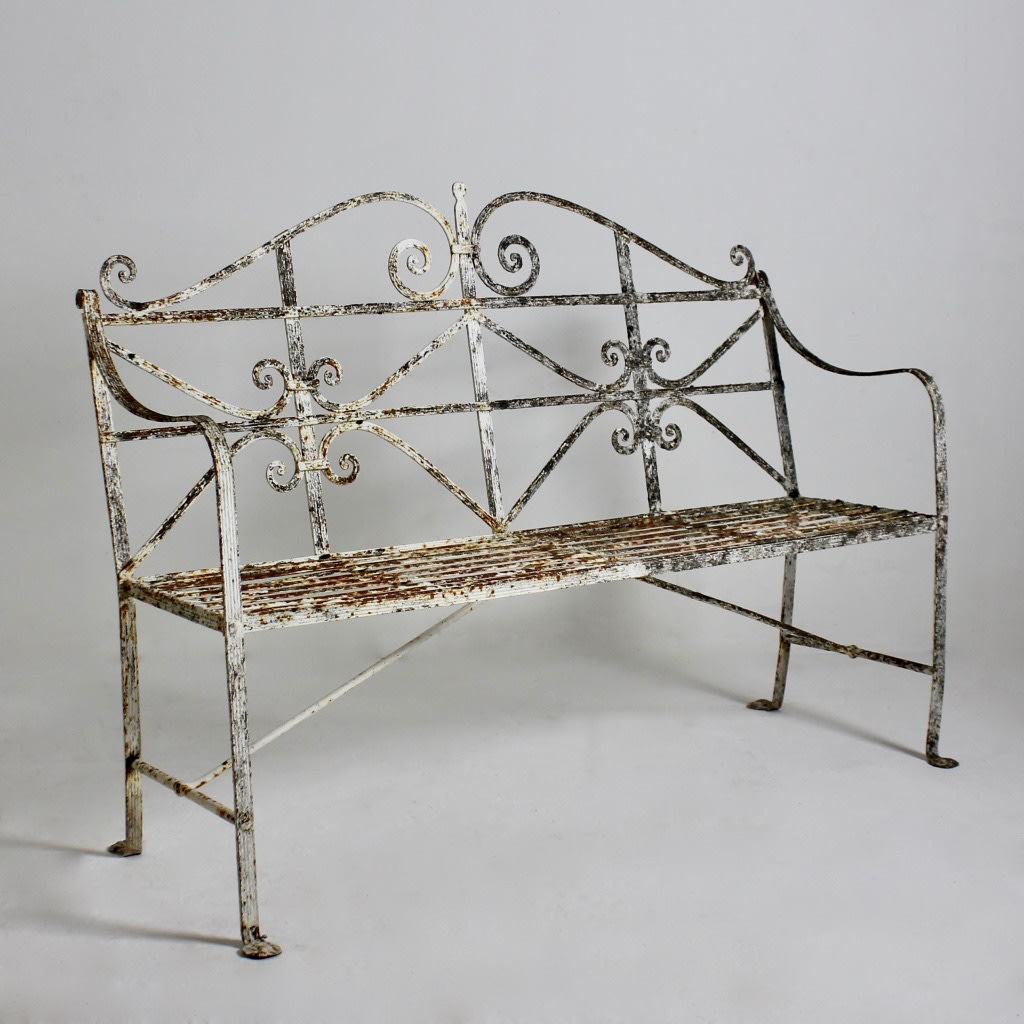Regency Reeded Iron Garden Bench ( sold )